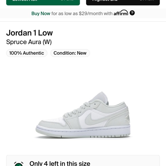 Jordan Shoes - Jordan 1 low spruce aura